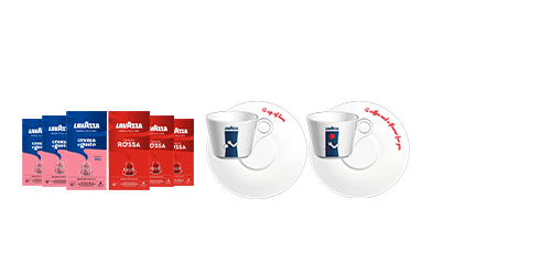 6x10 Kapseln + Tassen-Set Amore